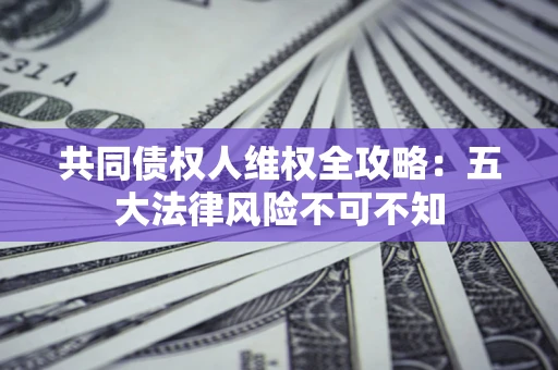 济南共同债权人维权全攻略：五大法律风险不可不知