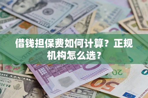 济南借钱担保费如何计算？正规机构怎么选？